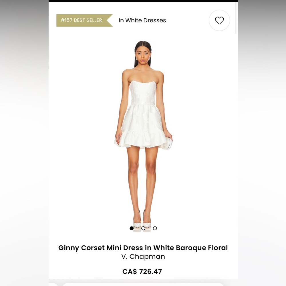 V. Chapman Ginny Corset Mini White Dress